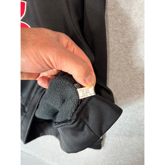 Under Armour Hoodie Pullover Fleece Lined Activewear Black Red YLG/JG - Picture 8 of 12